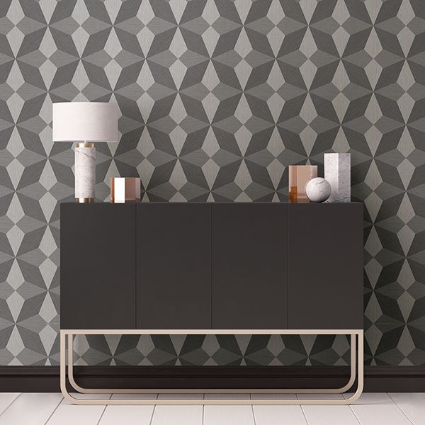 Valiant Faux Grasscloth Geometric