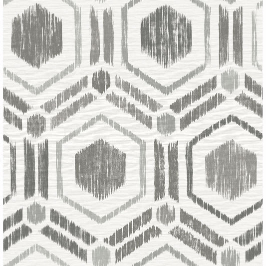 Borneo Taupe Geometric Grasscloth