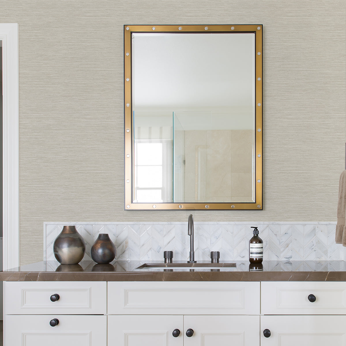 Cantor Faux Grasscloth Wallpaper