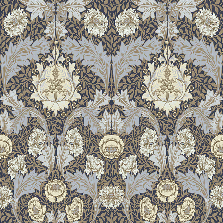Myrtle Blue Floral Ogee