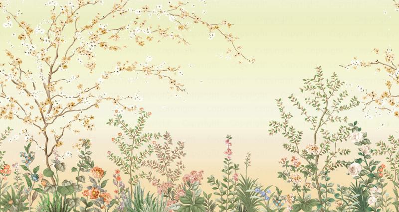 Colorful Flowers Pattern Mural