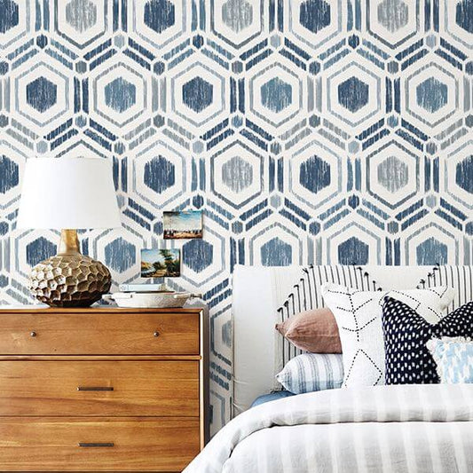 Borneo Taupe Geometric Grasscloth