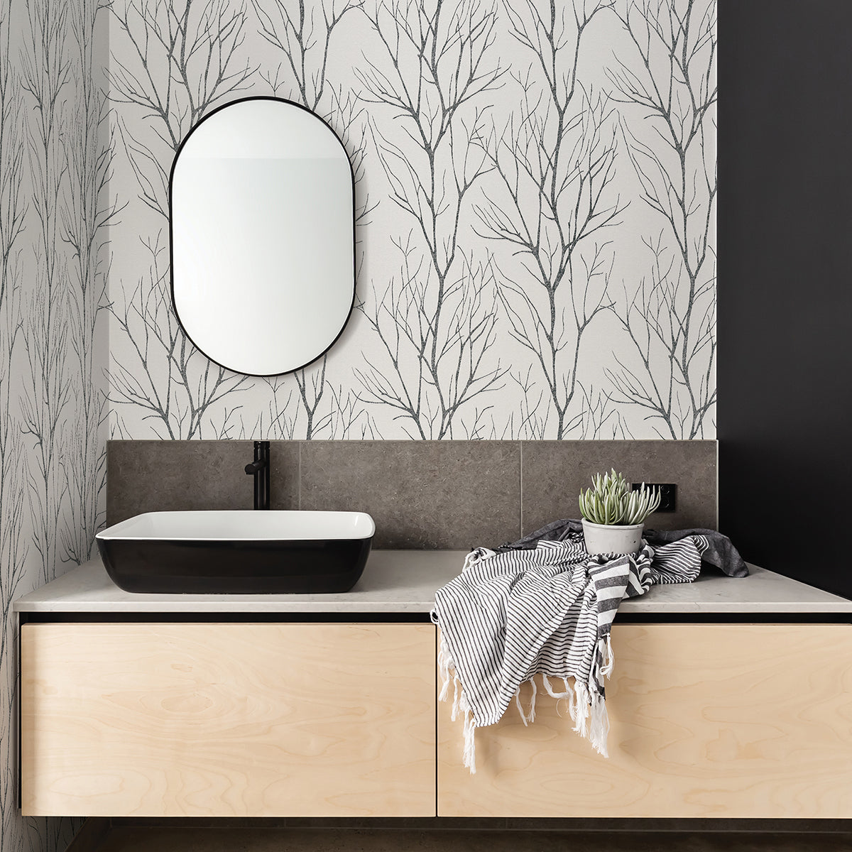 Diani Metallic Tree Wallpaper