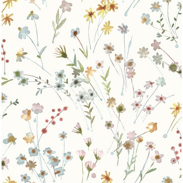 Heidi Watercolor Florals Wallpaper