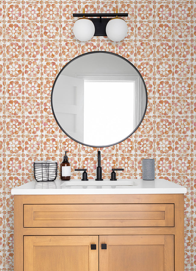 Izeda  Floral Tile Wallpaper