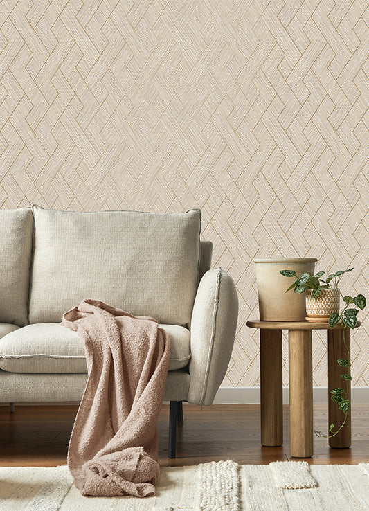 Geometric Basketweave Wallpaper