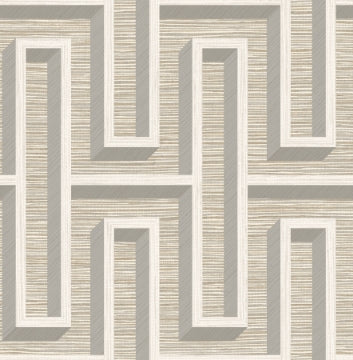 Geometric Grasscloth Wallpaper