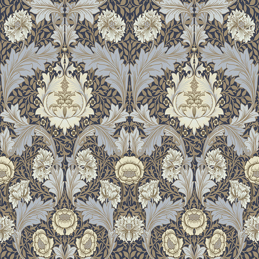 Myrtle Blue Floral Ogee